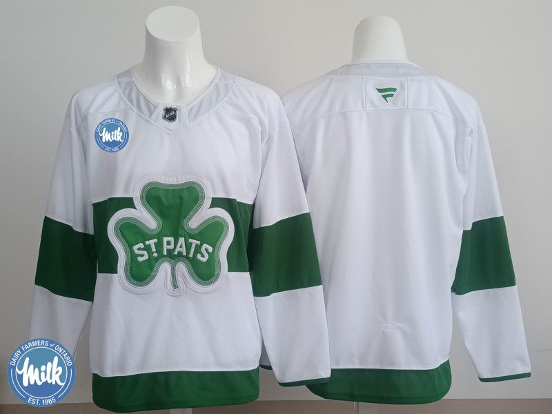 Men 2025 Toronto Maple Leafs Blank White Green Fanatics Home Premium NHL Jersey style 2
